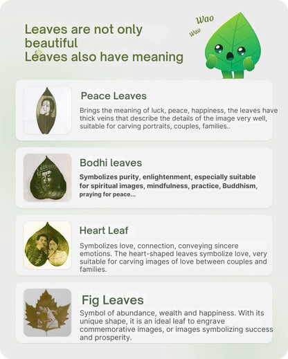 Engraved leaves with plastic frame